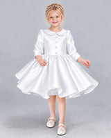 White A-line Girls Formal Dress Front