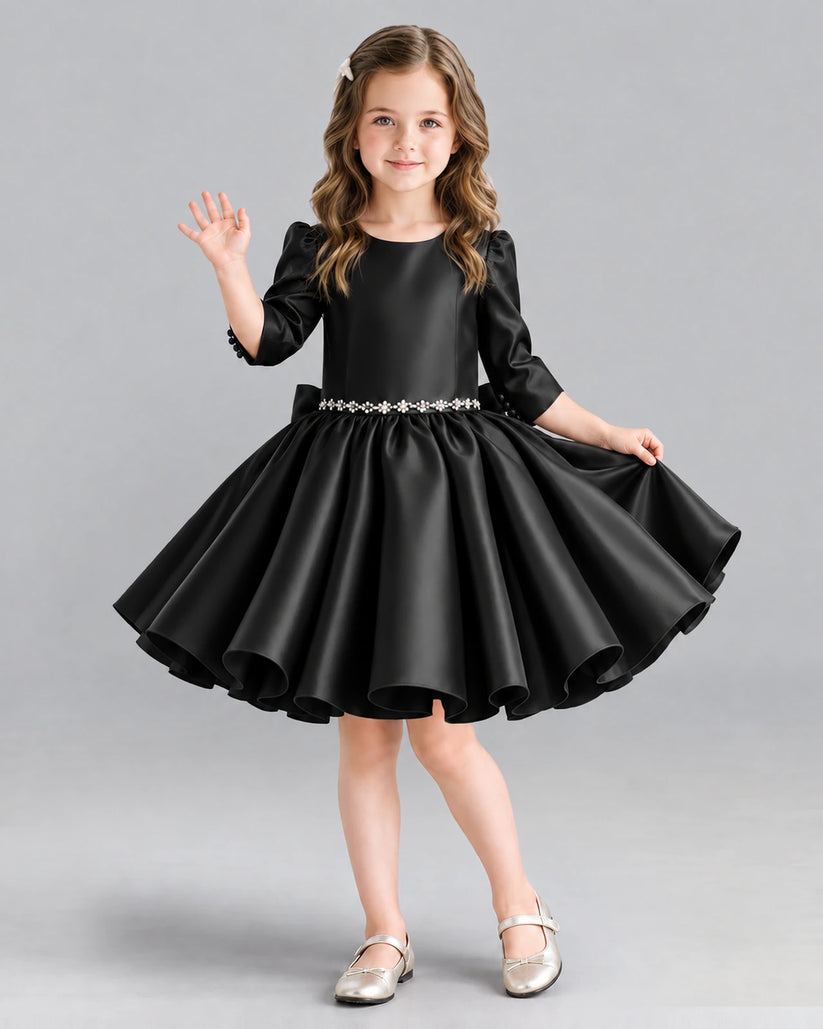 Black Ball Gown Girls Formal Dress Front
