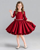 Burgundy Ball Gown Girls Formal Dress Front