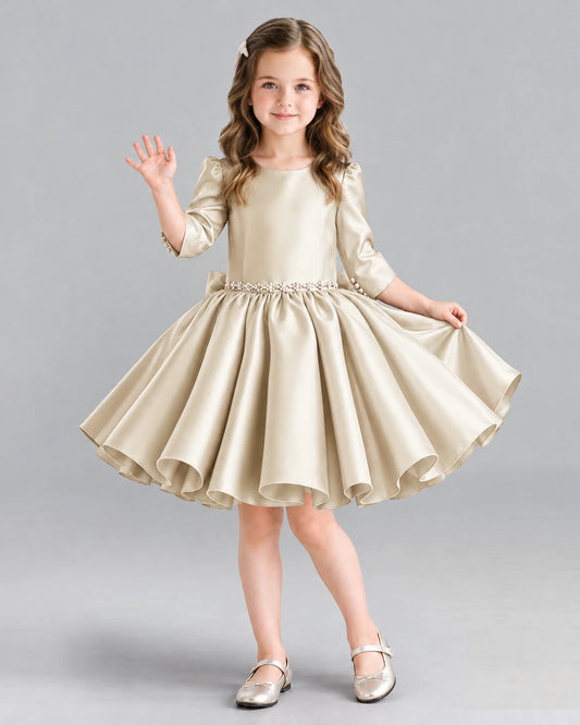 Champagne Ball Gown Girls Formal Dress Front