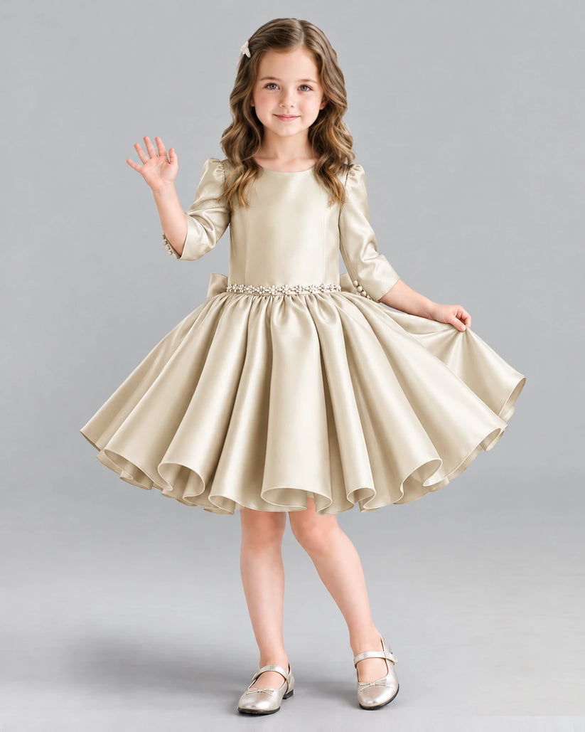 Champagne Ball Gown Girls Formal Dress Front