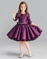 Grape Ball Gown Girls Formal Dress Front