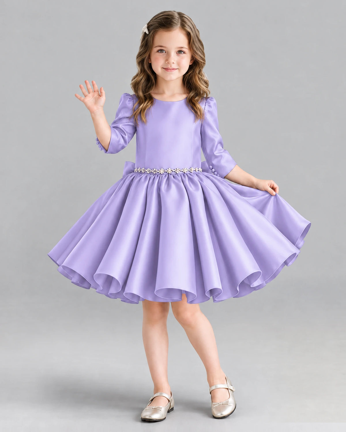 Lavender Ball Gown Girls Formal Dress Front
