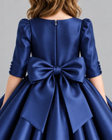 Navy Blue Ball Gown Girls Formal Dress Back_Detail [Shared]