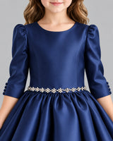 Navy Blue Ball Gown Girls Formal Dress Detail [Shared]
