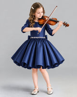 Navy Blue Ball Gown Girls Formal Dress Pose [Shared]