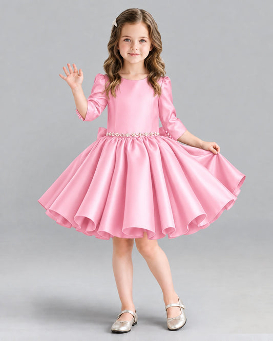 Pink Ball Gown Girls Formal Dress Front