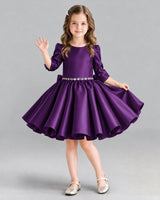 Purple Ball Gown Girls Formal Dress Front
