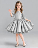 Silver Ball Gown Girls Formal Dress Front
