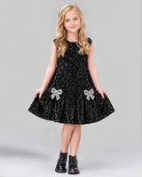 Black A-line Girls Formal Dress Front