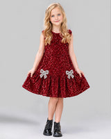 Burgundy A-line Girls Formal Dress Front
