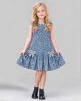 Dusty Blue A-line Girls Formal Dress Front