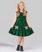 Emerald Green A-line Girls Formal Dress Front