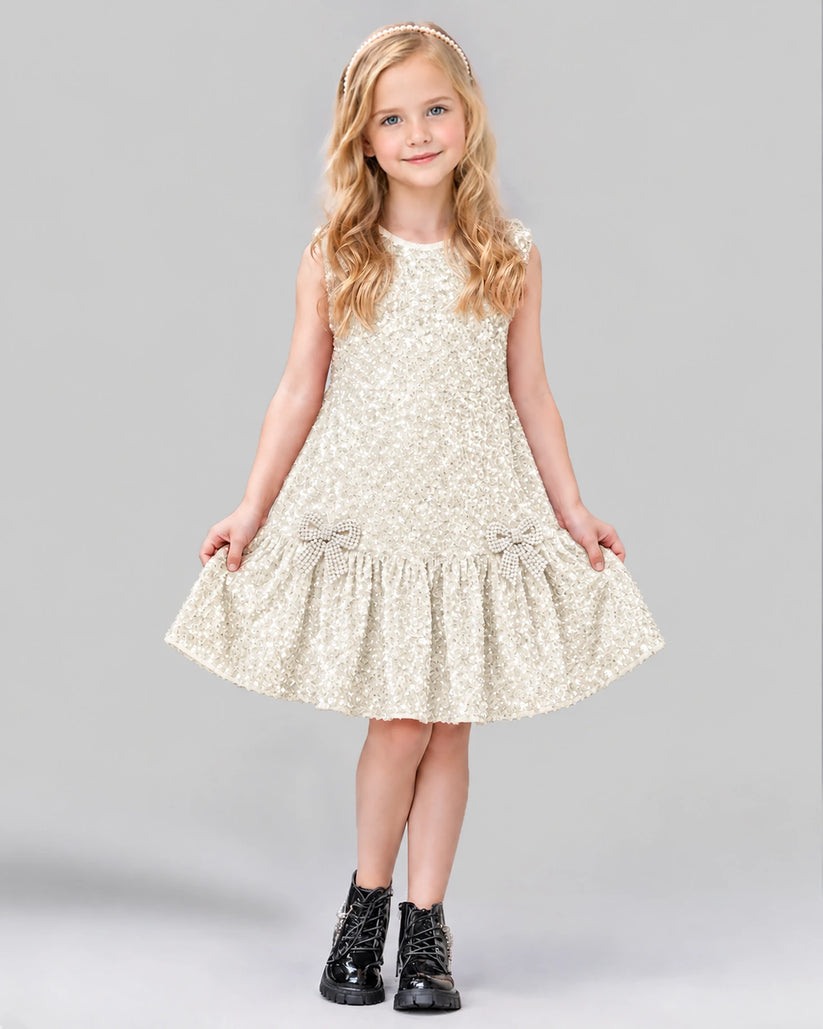 Ivory A-line Girls Formal Dress Front