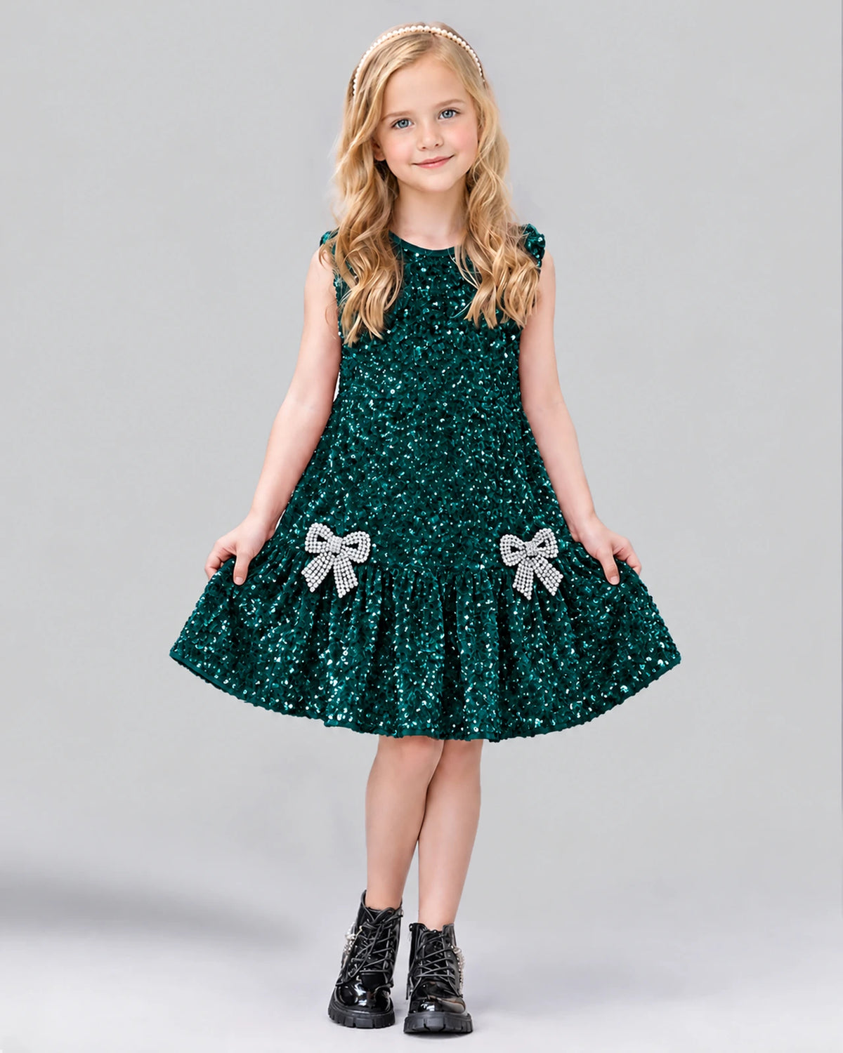 Peacock A-line Girls Formal Dress Front