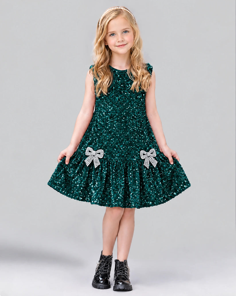 Peacock A-line Girls Formal Dress Front