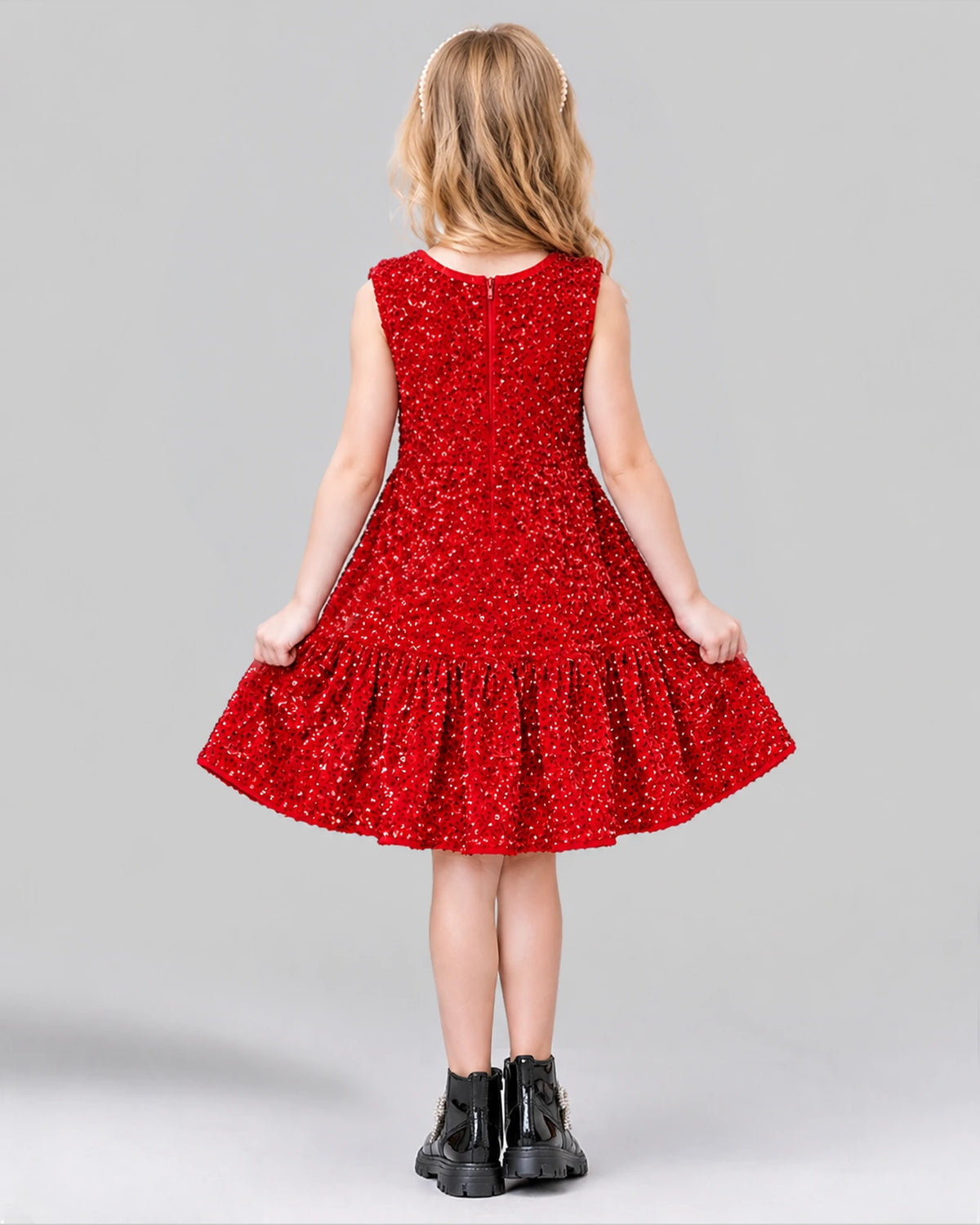 Red A-line Girls Formal Dress Back [Shared]