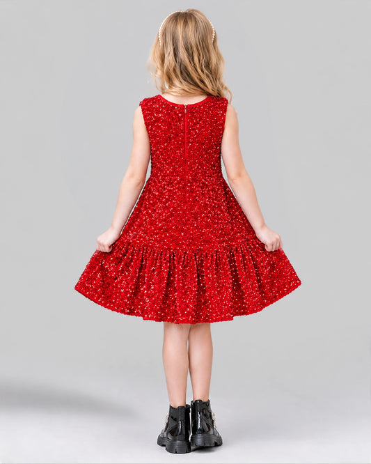Red A-line Girls Formal Dress Back [Shared]