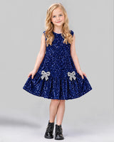 Royal Blue A-line Girls Formal Dress Front