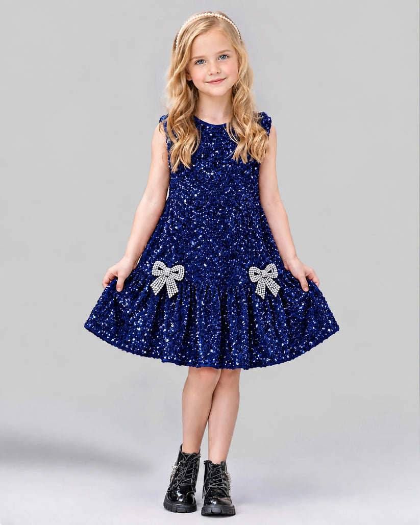 Royal Blue A-line Girls Formal Dress Front