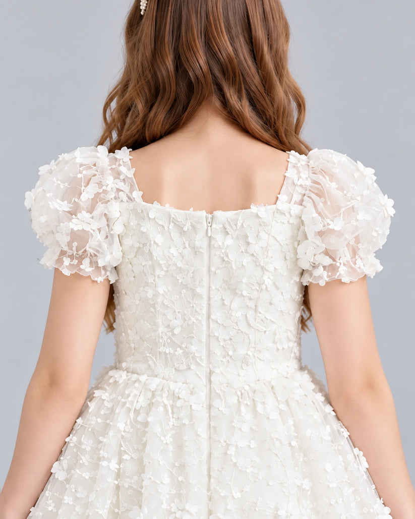 Ivory Ball Gown Flower Girl Dress Back_Detail [Shared]