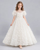Ivory Ball Gown Flower Girl Dress Pose [Shared]