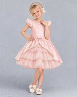 Blush Pink Ball Gown Girls Formal Dress Front