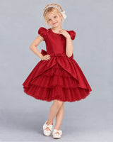 Burgundy Ball Gown Girls Formal Dress Front