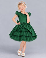 Dark Green Ball Gown Girls Formal Dress Front