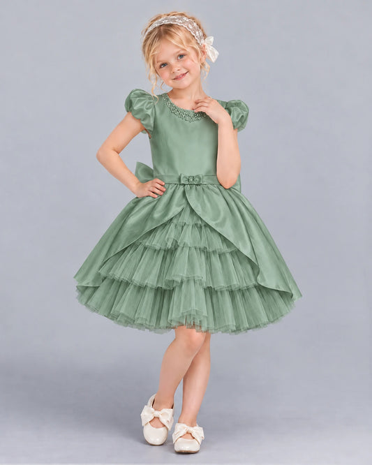 Eucalyptus Ball Gown Girls Formal Dress Front