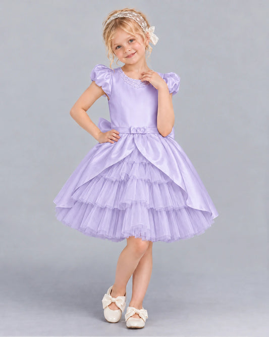 Lavender Ball Gown Girls Formal Dress Front