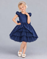Navy Blue Ball Gown Girls Formal Dress Front