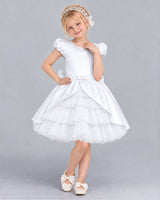 White Ball Gown Girls Formal Dress Front