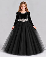 Black Ball Gown Girls Formal Dress Front