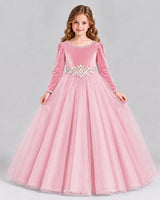 Pink Ball Gown Girls Formal Dress Front