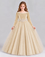Champagne Ball Gown Girls Formal Dress Front