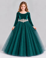 Peacock Ball Gown Girls Formal Dress Front