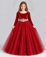 Red Ball Gown Girls Formal Dress Front