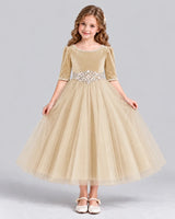 Champagne Ball Gown Girls Formal Dress Front