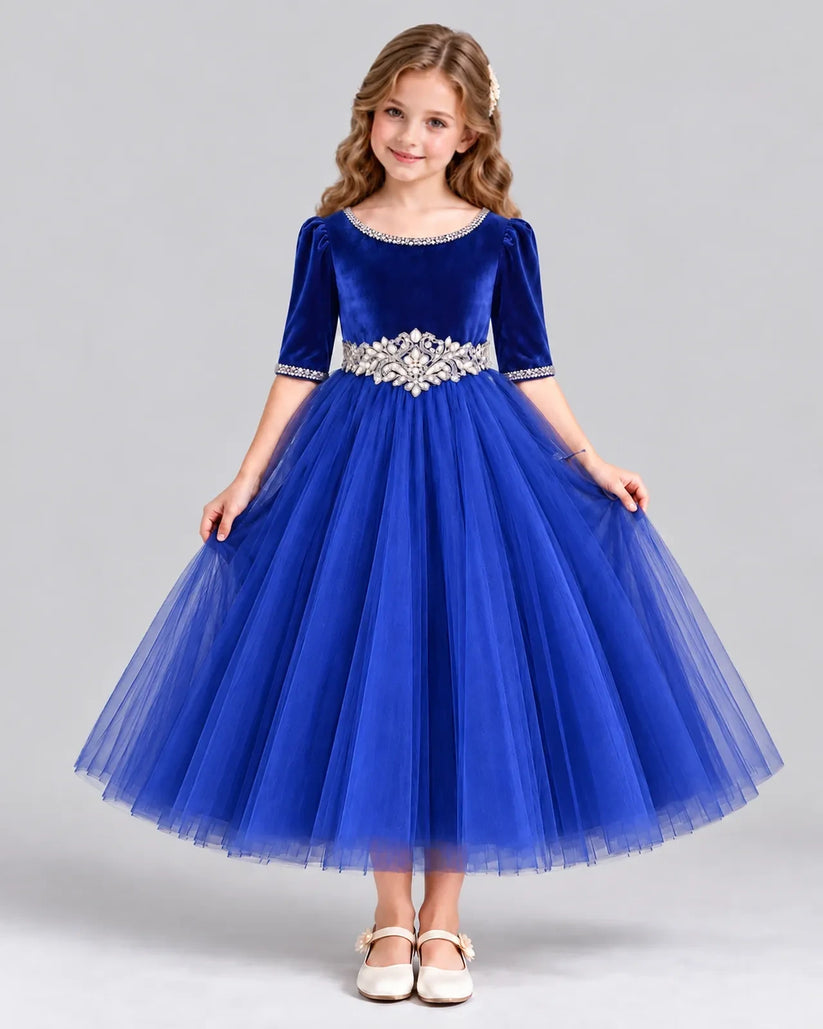 Royal Blue Ball Gown Girls Formal Dress Front