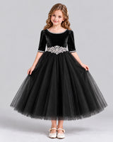 Black Ball Gown Girls Formal Dress Front