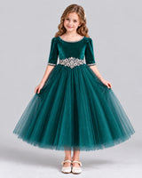 Peacock Ball Gown Girls Formal Dress Front