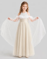 Champagne A-line Girls Formal Dresses Front
