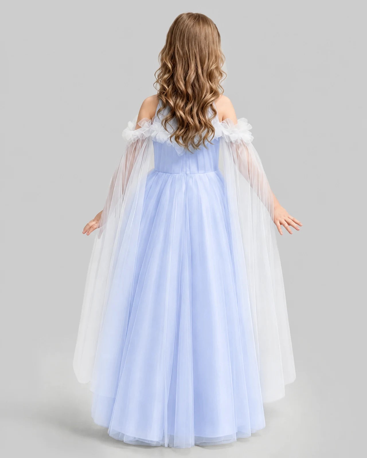 Lavender A-line Girls Formal Dresses Back