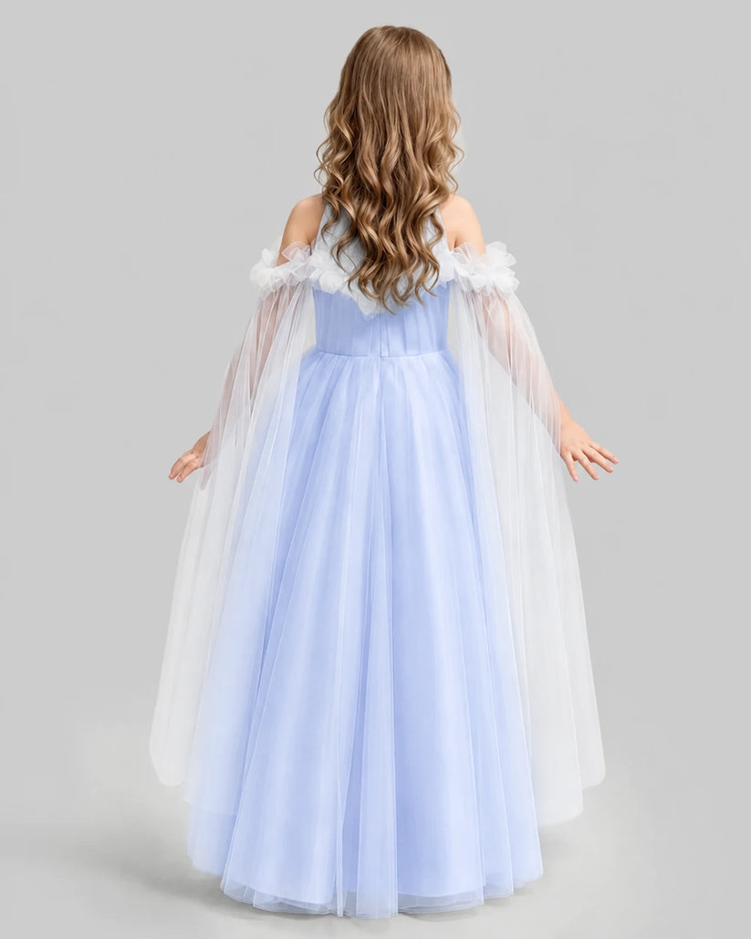 Lavender A-line Girls Formal Dresses Back