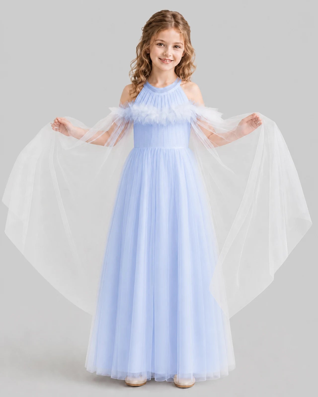 Lavender A-line Girls Formal Dresses Front