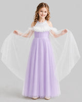 Lilac A-line Girls Formal Dresses Front