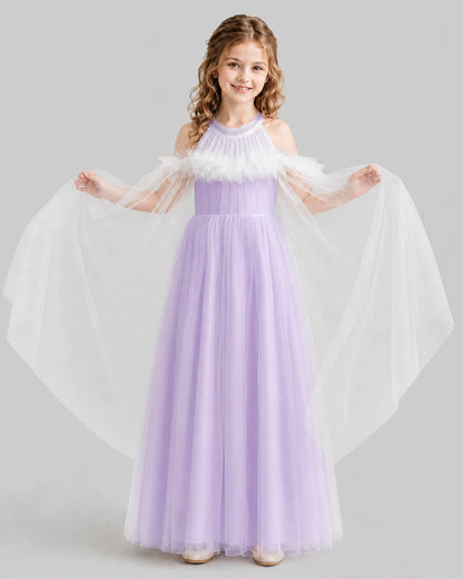 Lilac A-line Girls Formal Dresses Front