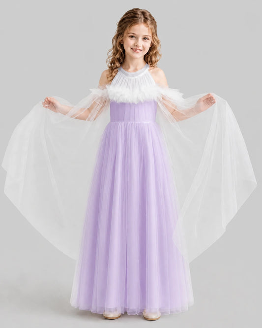 Lilac A-line Girls Formal Dresses Front