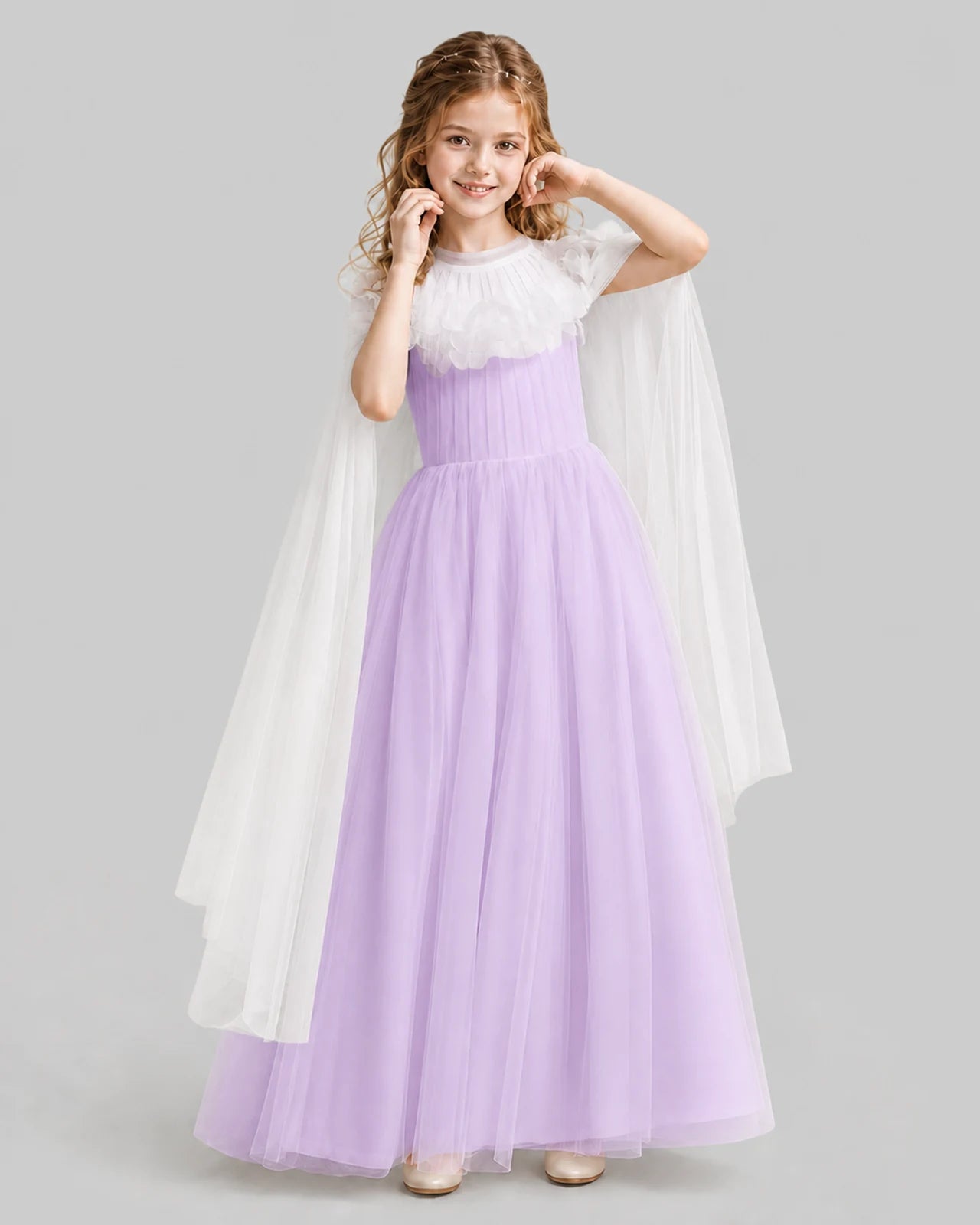 Lilac A-line Girls Formal Dresses Pose
